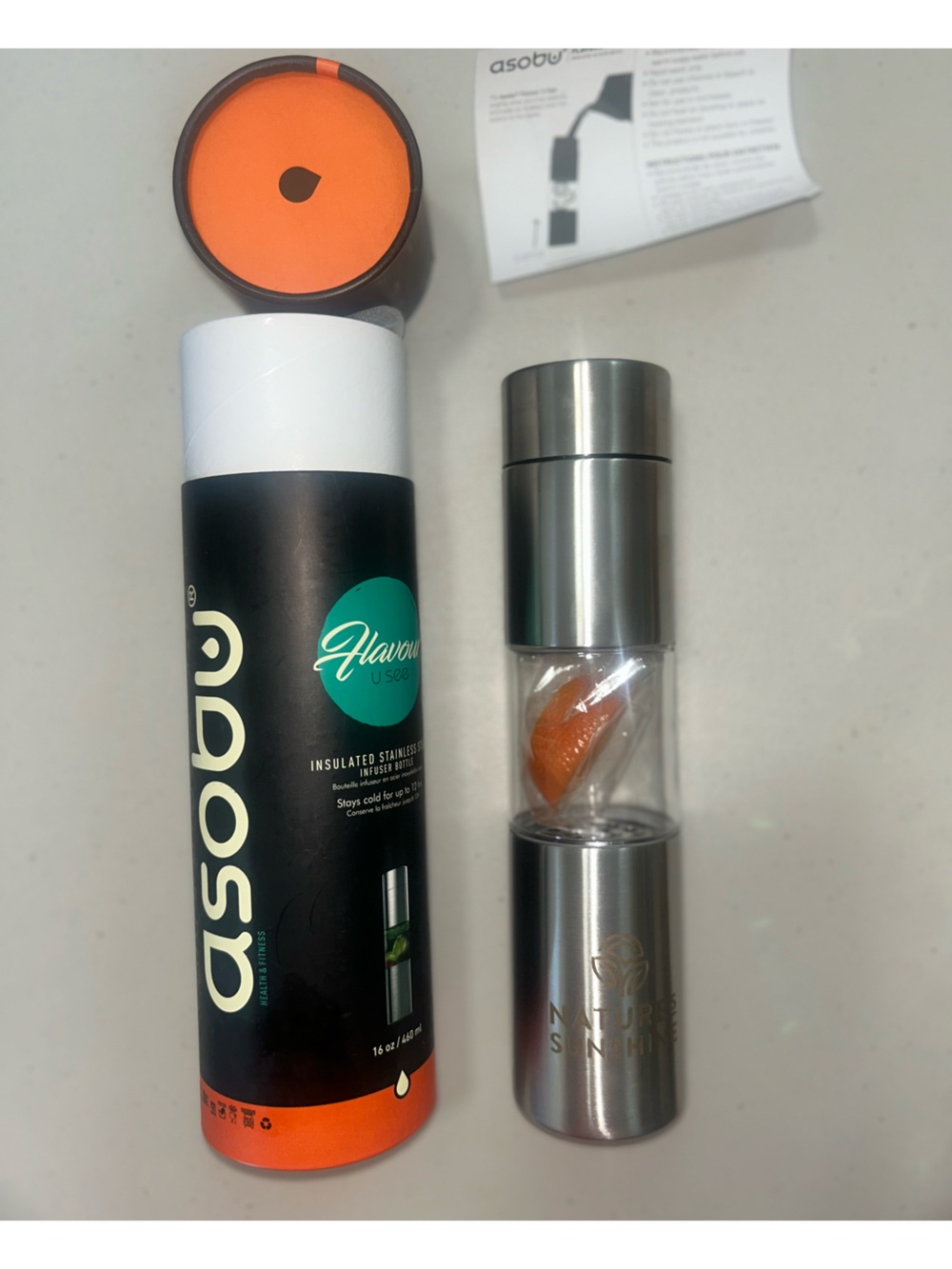 Asobu Stainless Steel Tea Infuser Bottle new in box